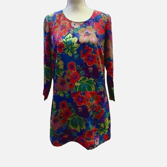 J. Crew Jules Ashbury Silk Floral Dress Size 4 - Picture 2 of 10